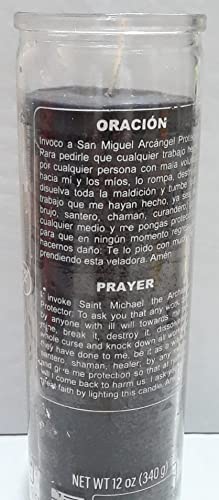 Veladoras Misticas Veladora TUMBA Trabajo En Color Negro, 7-Day Unscented Black Candle in Glass