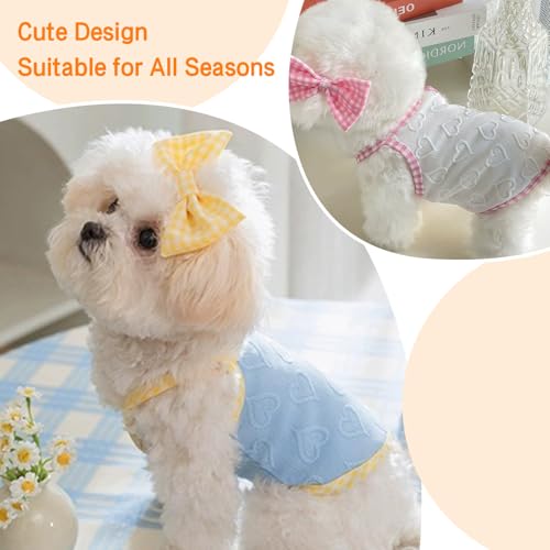 Fnaobai Roupas de verão para cães, colete de coração de filhote, camiseta regata respirável para ani