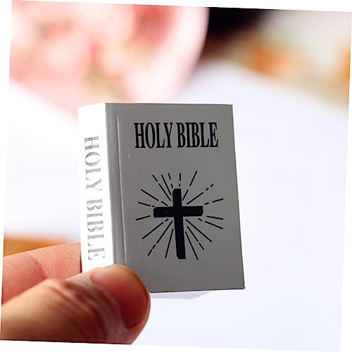NUOBESTY 4 Pçs Mini Bíblia Mini Casa De Bonecas Acessórios Bíblicos Decoração Para Crianças Mini Cas