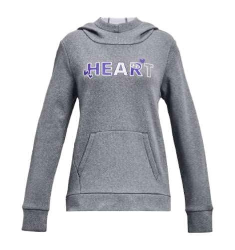 Sweat à capuche Under Armour fille polaire hoodie rose imprimé cœur taille M loose