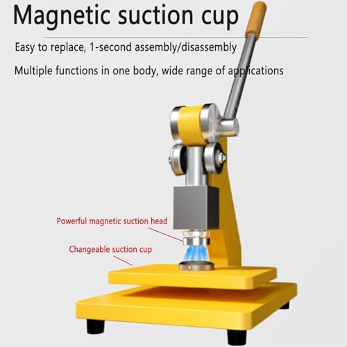 Heavy-Duty Leather Press Machine, Manual Punch & Flatten Tool, 3-Level Height Adjustment, 346° Feed for Punching, Embossing, Cutting & Extruding (Black)