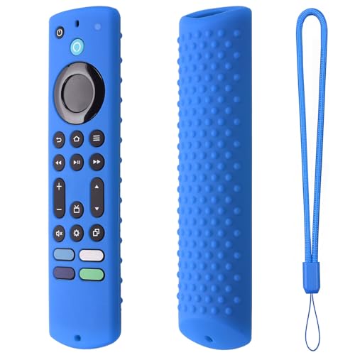 Hi Color Silicone Remote case for 6.2 Inch 2023 Fire TV Stick 4K Max 2nd/Fir TV Omni Series/FireTV 4-Series Remote,Toshiba/Insignia FirTV Remote Cover with Lanyard (Sky Blue)