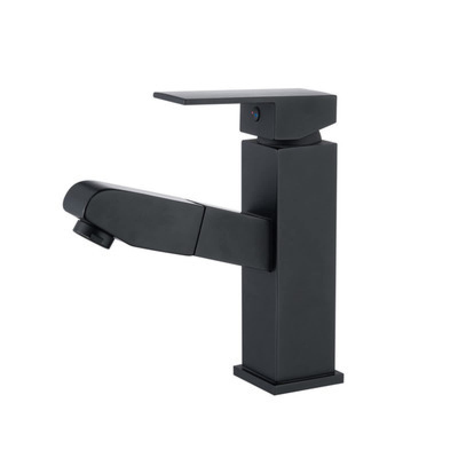 Robinet de salle de bain avec pulvérisateur rétractable multifonction à une poignée ergonomique
