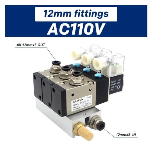 Électrovanne 3V310-10-NC normalement fermée avec raccords rapides 12mm - 3
