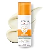 Eucerin Face Sunscreen Oil Control Gel-Cream Dry Touch, High UVA/UVB Protection, SPF 50+, Light Texture Sun Protection, Suitable Under Make-Up, For Blemish-Prone Skin, 50ml