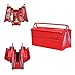 Goplus 20-Inch Portable 5-Tray Cantilever Metal Tool Box Steel Tool Chest Cabinet, Red