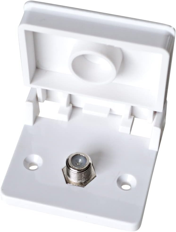 RV Designer T111, Weatherproof TV Jack, White