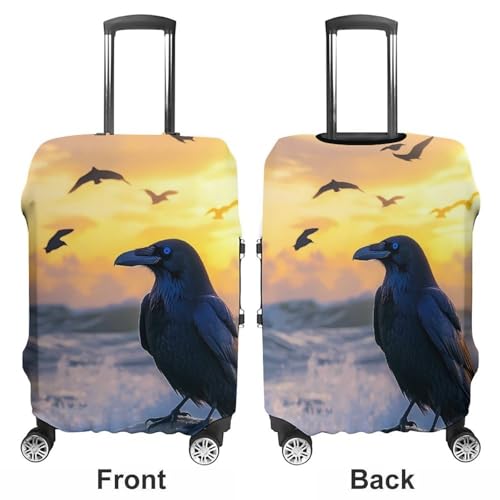 Rave Beach Sunset Travel Luggage Cover for Suitcase 19-32 Inches Elastic Washable Baggage Protector3