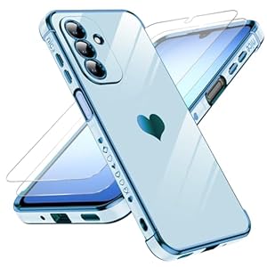 LeYi for Samsung Galaxy A17 4G/5G Phone Case with 2 Tempered Glass Screen Protector, Scratch Resistant Silicone Cover, Slim Soft TPU Shockproof Protective Mobile Case for A 17 - Blue