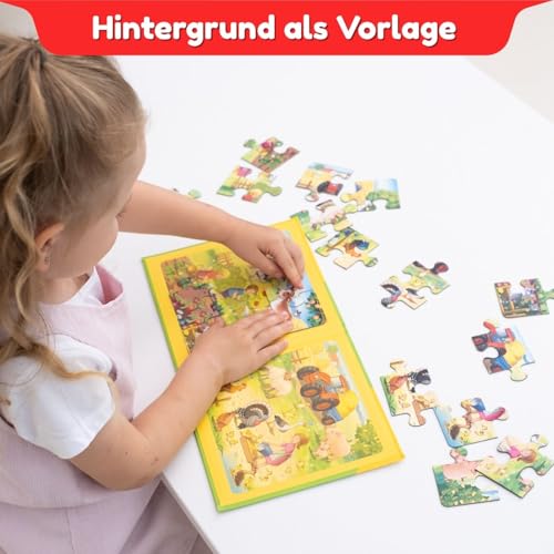 MAGNIKON Magnetpuzzle im Dorf 25 Teile, Magnet Puzzles ab 2 Jahren, Magnetische Puzzles, Beschäftigung Flugzeug Kinder, Magnetspiel, Reisespiel, Spiele für unterwegs