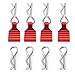 MOHERO Metal RC Body Clips Pins with Pull Tabs for 1/24 Axial SCX24 RC Crawler Truck Buggy DIY Replacement Parts (Red)