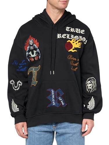 True Religion Men's patch Embro Hoodie