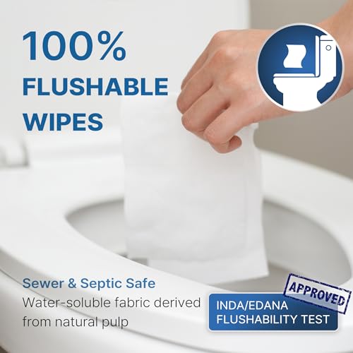 Image of BEBESUP- Korea's #1 Flushable Wipes- 100% Plant-Based Hypoallergenic Biodegradable 99% Water-Based Extra-Thick Organic Wipes Unscented for sensitive skin Flip-Top 432 Count (9 Packs)