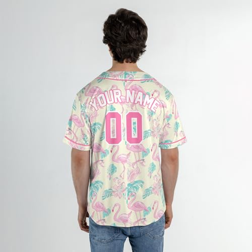 Camiseta personalizada de béisbol tropical de verano para hombres - Uniforme de equipo de béisbol con nombre, número y logo miniatura 4