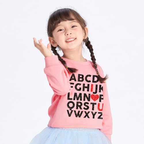 Girl Boy Valentine Sweatshirts Love Print Shirts Long Sleeve Kids Hearts Tops 2-12 Years4