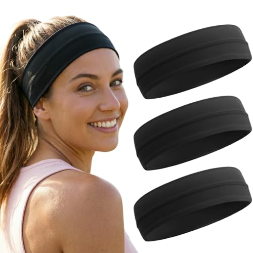 Image of DRESHOW Sport Headbands for Women Non-Slip Sweat Wicking Headband Cooling Sweatband for Outdoor Sports Unisex Workout Hair Bands for Running Fitness Yoga Cycling