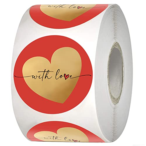 Easykart 500 With Love Stickers In A Roll With Gold Foiling, 1.5 Inch Size Best Suitable For Anniversary Valentine's Day Gifting, Decoration,Theme Parties .… #TOP1