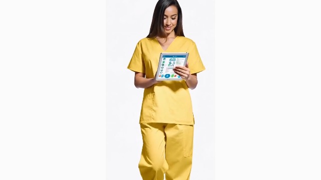 Cappellino Scrub Giallo Con Topolino - Per Medico, Infermiere, Veterinario - 100% Cotone