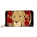 Produktbild JHGFG Mode Handtasche Reißverschluss Brieftasche Lion Roses Blätter African Lions Telefon Clutch Geldbörse Abendkupplung Blocking Leder Wallet Multi Card Organizer