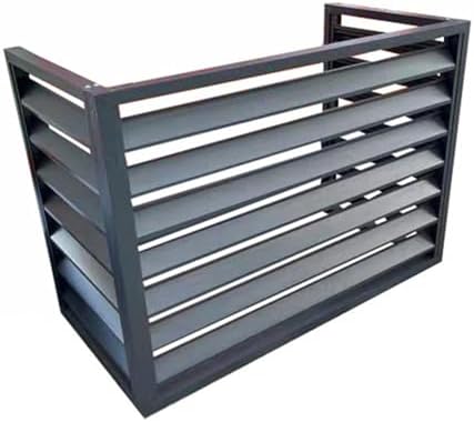 Aluminum Air Conditioner and Heat Pump Cover, 3 Panels Mini Split Air Conditioner Fence Screen for Outside Units, Noise Reduction AC Unit Cover, 110x80x60cm, Grey