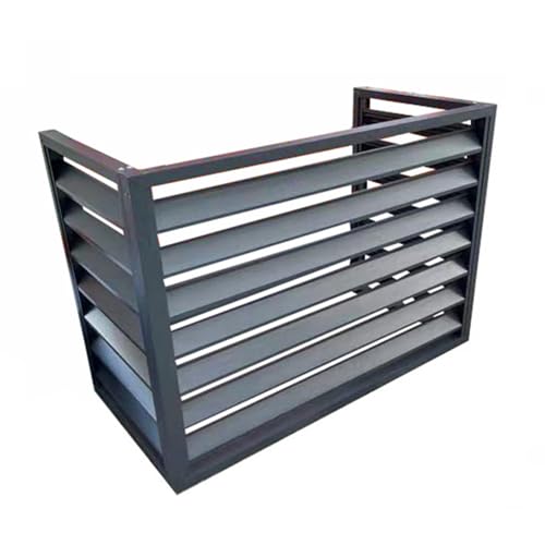 Aluminum Air Conditioner and Heat Pump Cover, 3 Panels Mini Split Air Conditioner Fence Screen for Outside Units, Noise Reduction AC Unit Cover, 110x80x60cm, Grey