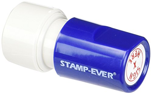 Stamp-Ever Pre-Inked Round Message Stamp, Sign Here, Stamp Impression Size: 3/4-Inch Diameter, Red (5977)