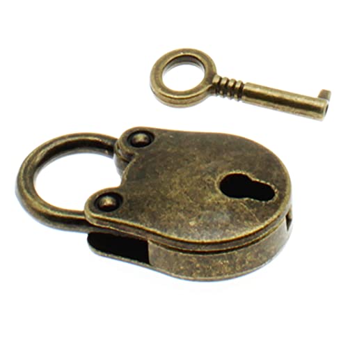 Image of 1PCS Vintage Mini Bear Padlock Key Lock Antique Style Small Key Lock(Bronze)