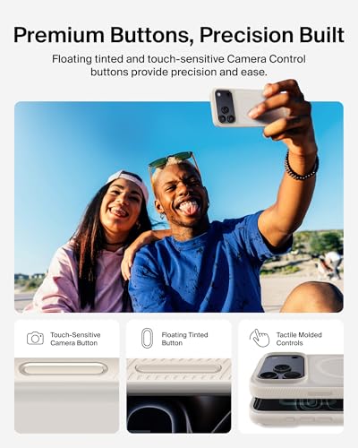Image of Belkin Case for iPhone 17 PRO MAX MagSafe Compatible - SheerForce Magnetic Phone Cover - Slim, Shockproof, Anti-Yellowing, Drop Protection - Sand