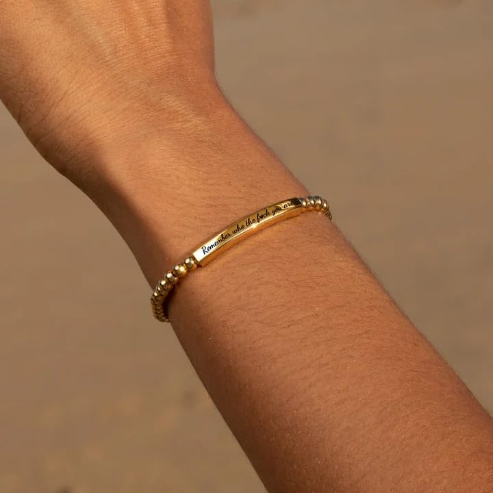 LIU JUN Dont Let The Hard Days Win Beaded Inspirational Bracelet For Women, Adjustable Natural Turquoise Obsidian Metal Bracelets Stainless Steel Band Inspirational Gifts Jewelry - Image 7