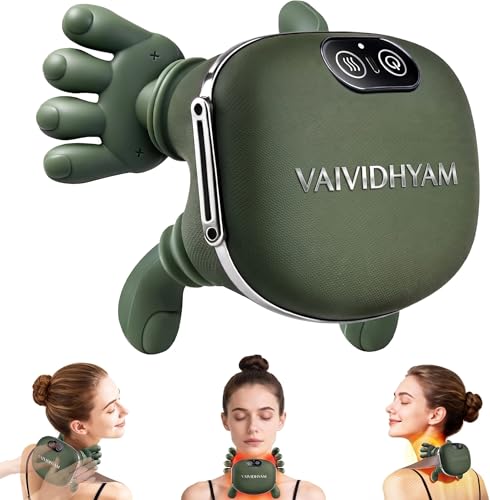 Image of Bionic Heated Massager, Wireless Portable Shiatsu Neck and Back Massager, Electric Deep Tissue 4D Kneading Massage, Simulated Human Hand Design for Pain Relief and Muscle Relax for Adults.(White)