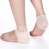MSmask 1 Pair Heel Unisex White Silicone Gel Heel Soft Socks Dry Hard Cracked Skin Moisturising Protector Insoles Foot Feet Care