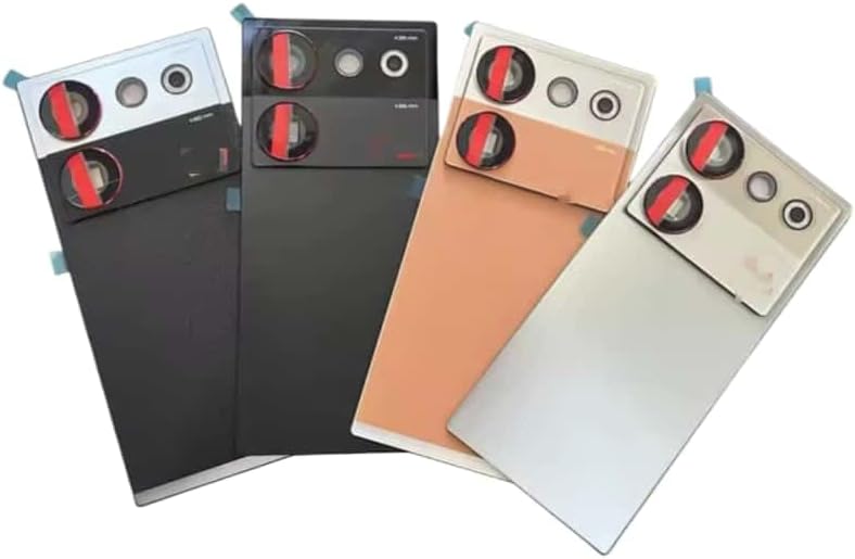 YOOOKOOO Compatible Rear Back Cover for ZTE Nubia Z50 Ultra– Battery Door Housing Replacement Part (BlackSilver with Lens)