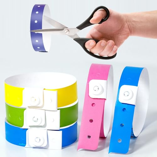 Hylebor 50 Pack Plastic Wristbands, Plastic Bracelets Wristbands, Colored Wristbands With Snap For Party Events, Plastic Arm Band Identification Wristband thumb #5