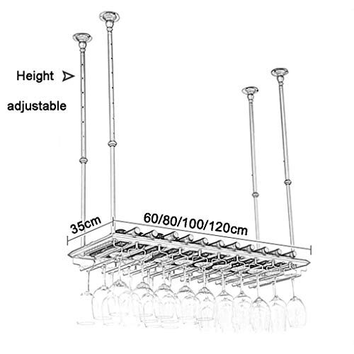 Étagère de support de verre de bouteille de vin rouge suspendue 100cm - 5