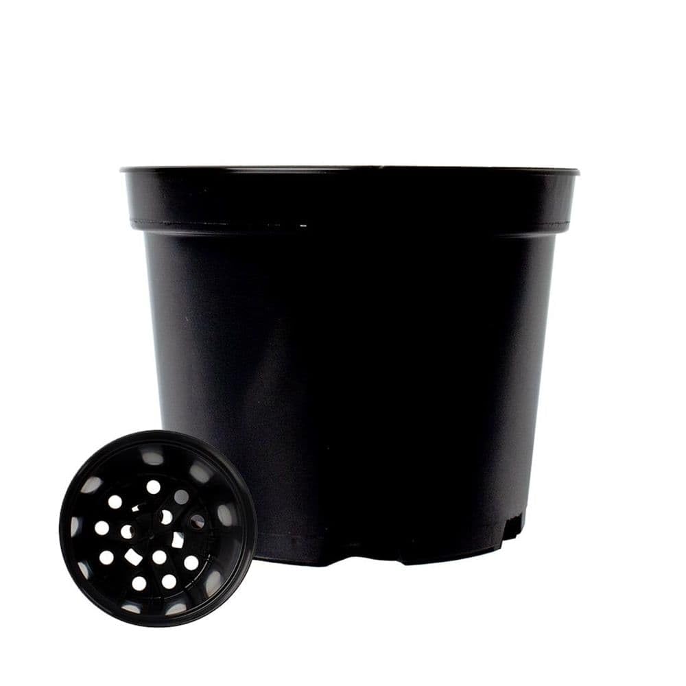 Round Plastic Plant Pot 20L Black Gardening Hydroponics 35cm x 29cm