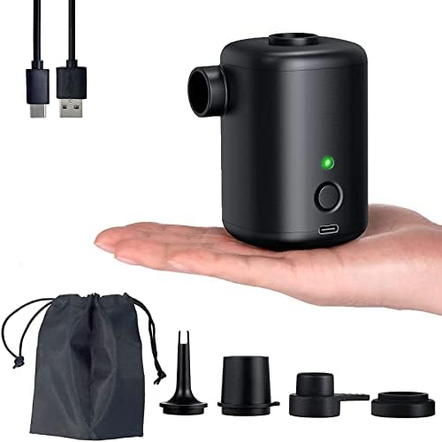 Electric Air Pump-Portable Air Pump with 3000mAh Battery USB Rechargeable to Inflate Deflate for Swimming Ring,Pool Floats，Air Bed，Deflation Cannot Reach a Vacuum State