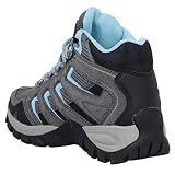 HI-TEC TORCA MID Women, Wanderschuhe für Damen, wasserdichte Bergschuhe für Damen, Trekkingschuhe mit wasserdichter und atmungsaktiver Membran Dri-Tec®, Steel Grey Light Blue Horizon, 36 EU