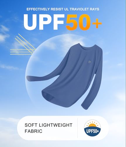 Men's Sun Protection Shirts UPF 50+ UV SPF Long Sleeve Rash Guard Shirt Fishing Hiking Running Lightweight3