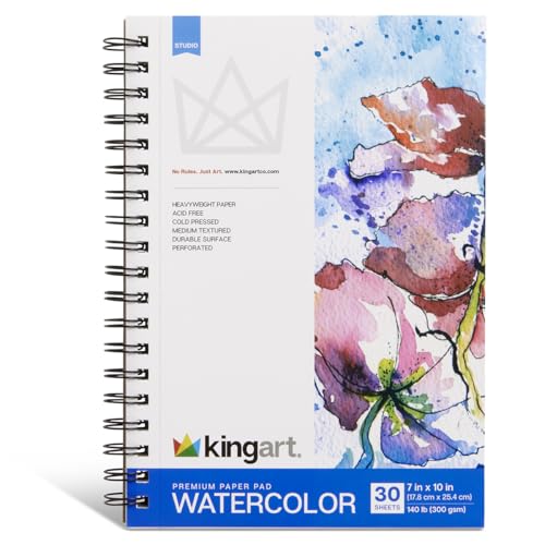 Papel de acuarela KINGART 30 hojas para pintar al aire libre