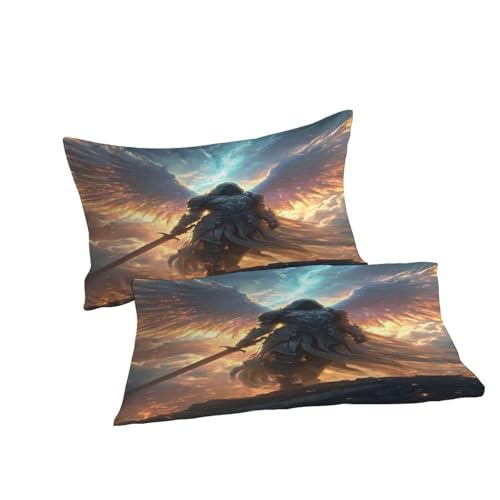 Housse de couette winged anti-plis en microfibre douce pour lit 2 personnes