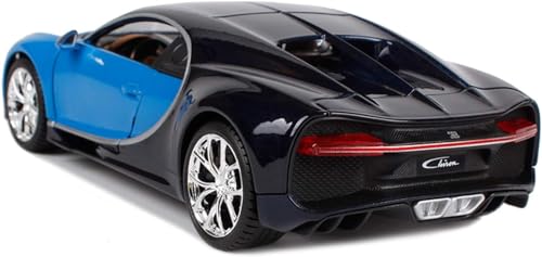 Bugatti Chiron Modelo Diecast Azul y Azul Oscuro 1:24 miniatura 2