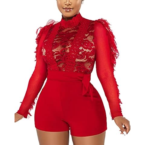 MKQW Women's Lace Jumpsuit 2XL Cover