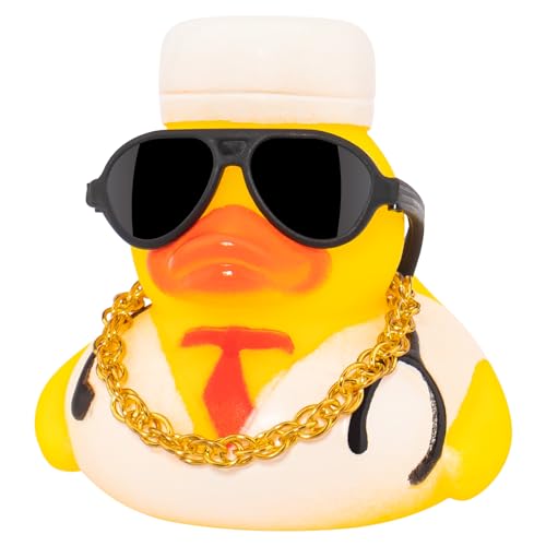 wonuu Car Dashboard Rubber Ducks for Halloween, Decorations Duck for Office Desk Ornament Accessories with Glasses Necklace, for Halloween Party Gifts (Doctor)