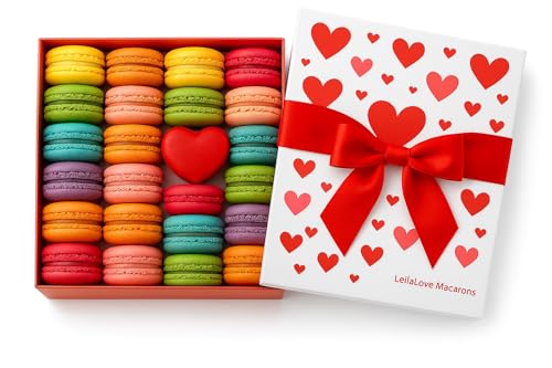 LeilaLove Macarons 21 mon Amour gift box with individually wrapped macarons