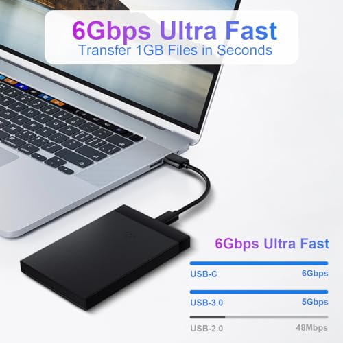 Caja externa para disco duro y SSD 2.5" USB Tipo-C/Tipo-A a SATA miniatura 2