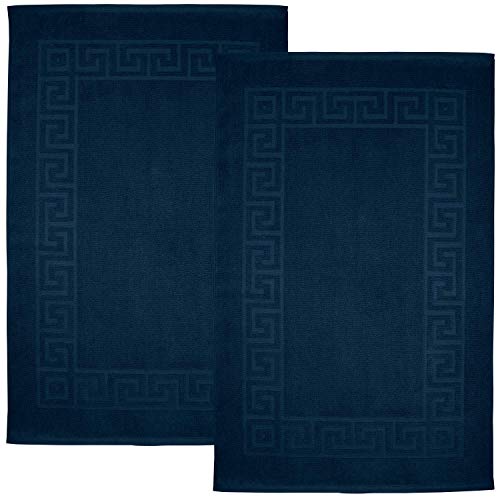 DAN RIVER Set of 2 Greek Cotton Bath Mats, 20x32 Inches, Not a Bathroom Rug