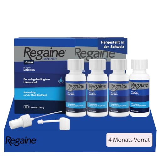 Regaine Männer Lösung mit Minoxidil bei bedingtem Haarausfall, 4 x