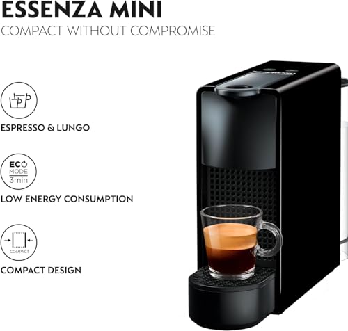 Image of Nespresso Essenza Mini Coffee Machine, PianoBlack by Krups