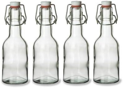 Nakpunar 4 pcs Swing Top Glass Bottles, 8.5 Ounce - Set of 4