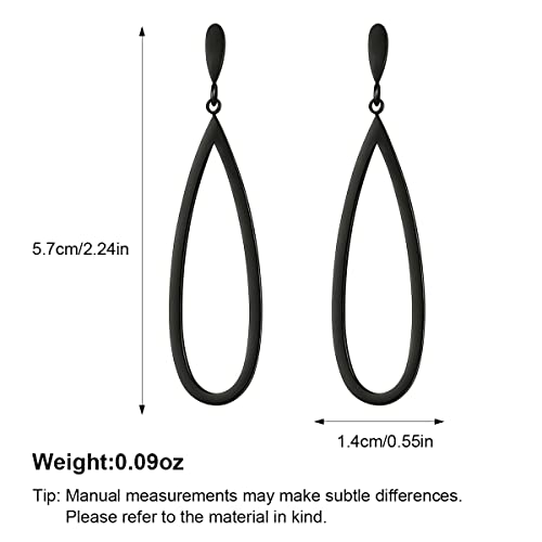 Black Waterdrop Geometric Drop Dangle Earrings For Women Girls Stainless Steel Teardrop Dangle Earrings Trendy Jewelry Gifts #TOP5